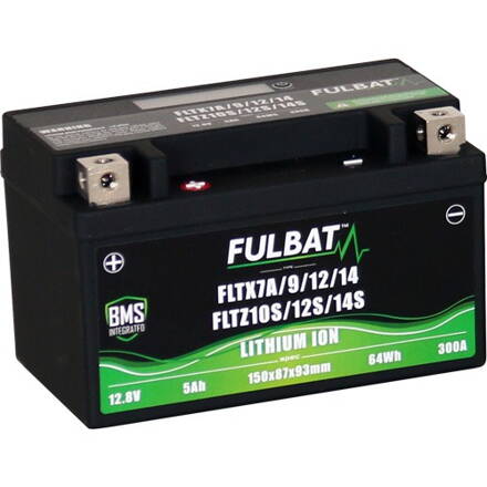 lítiová batéria LiFePO4 FULBAT  12V, 5Ah, 350A, hmotnosť 0,85 kg, 150x87x93 mm nahrádza typy: (CTZ12S-BS, CTZ14S-BS) M311-026